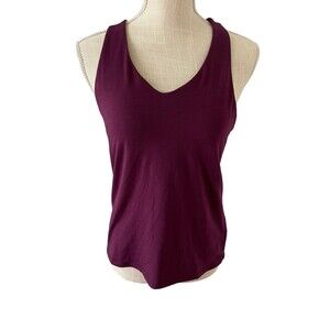 Athleta Purple Essence Cross Back Tank Top V Neck Keyhole Back Size‎ XS
